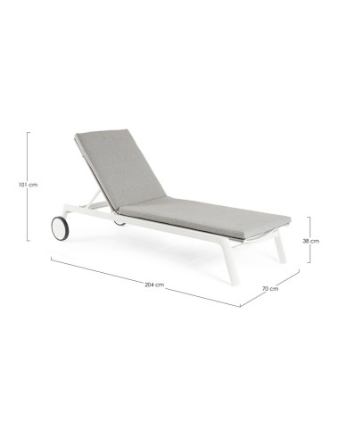 Lettino Jalisco BIZZOTTO bianco con ruote outdoor – BHOME by Arredi Barbàra