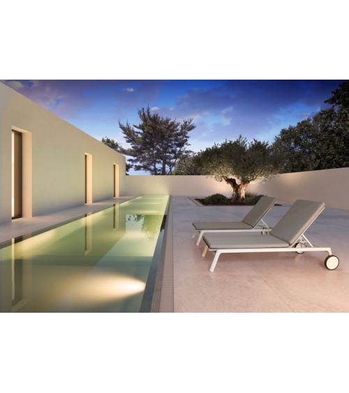 Lettino Jalisco BIZZOTTO bianco con ruote outdoor – BHOME by Arredi Barbàra
