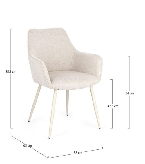Sedia con braccioli Cora BIZZOTTO beige set 4 – BHOME by Arredi Barbàra