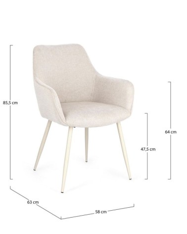 Sedia con braccioli Cora BIZZOTTO beige set 4 – BHOME by Arredi Barbàra