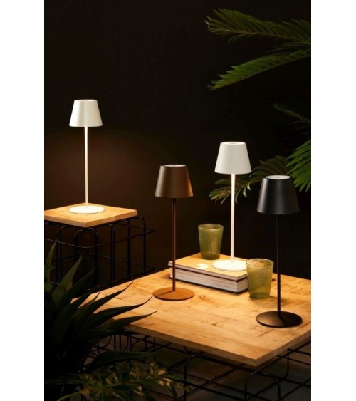 Lampada Etna LED H38 BIZZOTTO marrone ricaricabile – BHOME by Arredi Barbàra