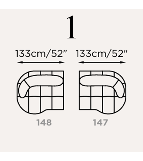 Canapé modulaire “Brividi” – FRANCO FERRI