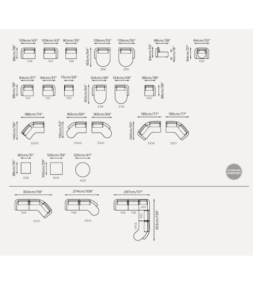 Canapé modulaire “Lume” Brera 58 – FRANCO FERRI