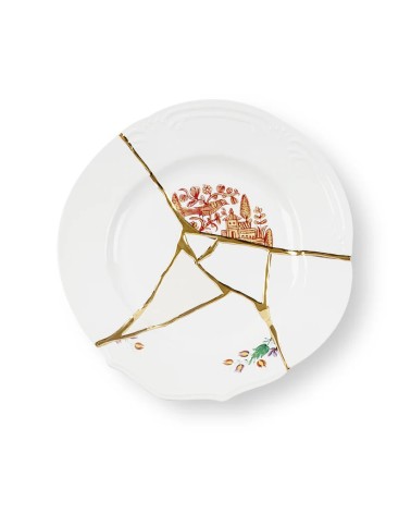 Piatto Kintsugi Seletti Design Oro Porcellana | BHOME