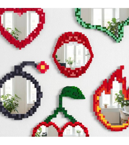 Specchio Pixel Mirror Flame Seletti Design Pop | BHOME