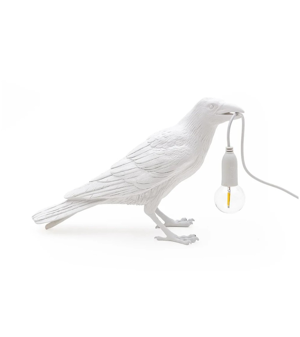 Lámpara de exterior “Bird Lamp Bianca Waiting” – SELETTI