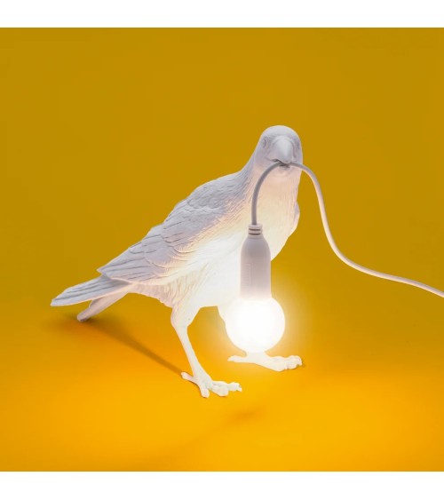 Lámpara de exterior “Bird Lamp Bianca Waiting” – SELETTI