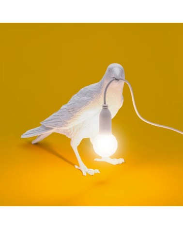 Lámpara de exterior “Bird Lamp Bianca Waiting” – SELETTI