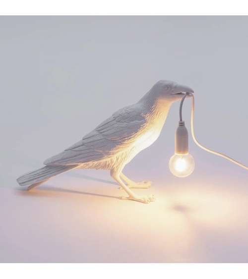 Lámpara de exterior “Bird Lamp Bianca Waiting” – SELETTI