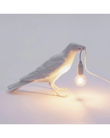 Lámpara de exterior “Bird Lamp Bianca Waiting” – SELETTI