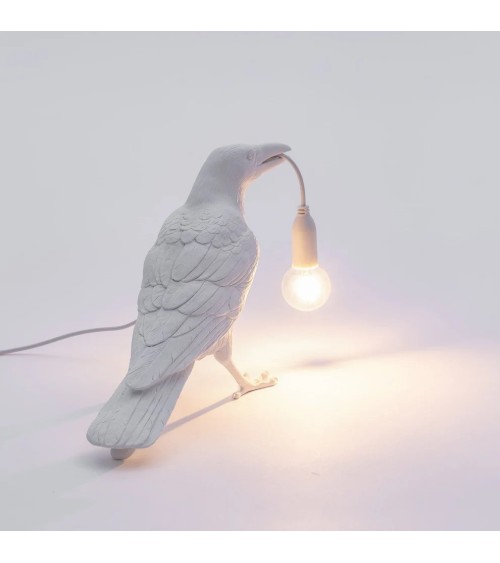 Lámpara de exterior “Bird Lamp Bianca Waiting” – SELETTI