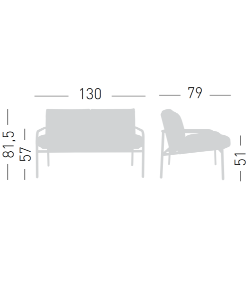 Pilar Sofa 2 seater GABER outdoor design | BHOME
