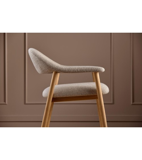 Silla lounge Addi en bouclé beige – ACT DISTRIBUZIONE