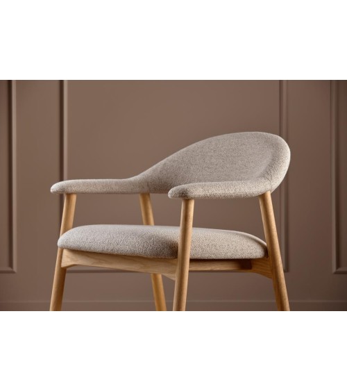 Sedia lounge Addi in bouclé beige – ACT DISTRIBUZIONE