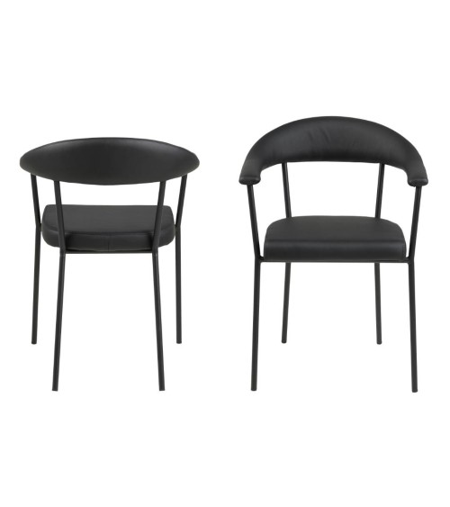 Chaise Ava en similicuir noir – ACT DISTRIBUZIONE