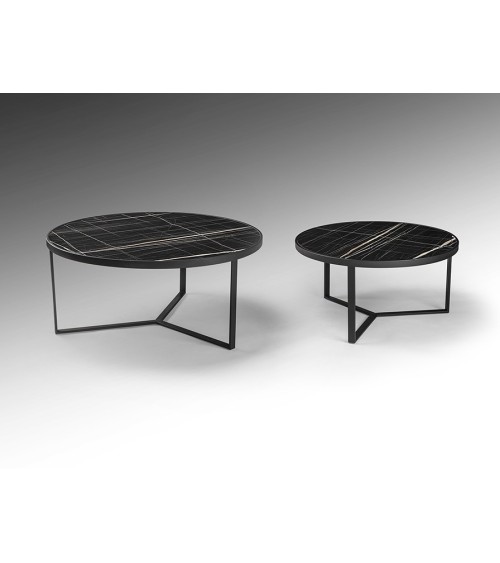 Naira SCHULLER VALENCIA set of 2 black marble tables