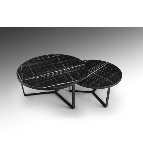 Naira SCHULLER VALENCIA 2er-Set Tische Marmor Schwarz