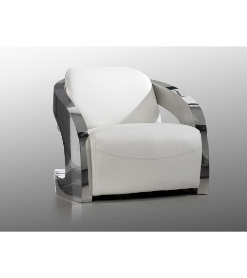 Fauteuil Amanda SCHULLER VALENCIA en cuir blanc