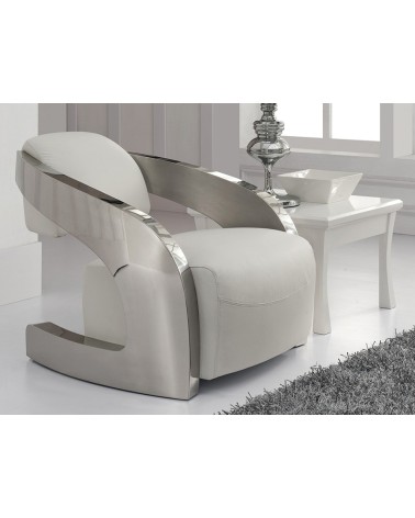 Amanda SCHULLER VALENCIA armchair in white leather