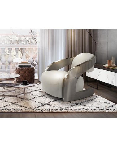 Fauteuil Amanda SCHULLER VALENCIA en cuir blanc
