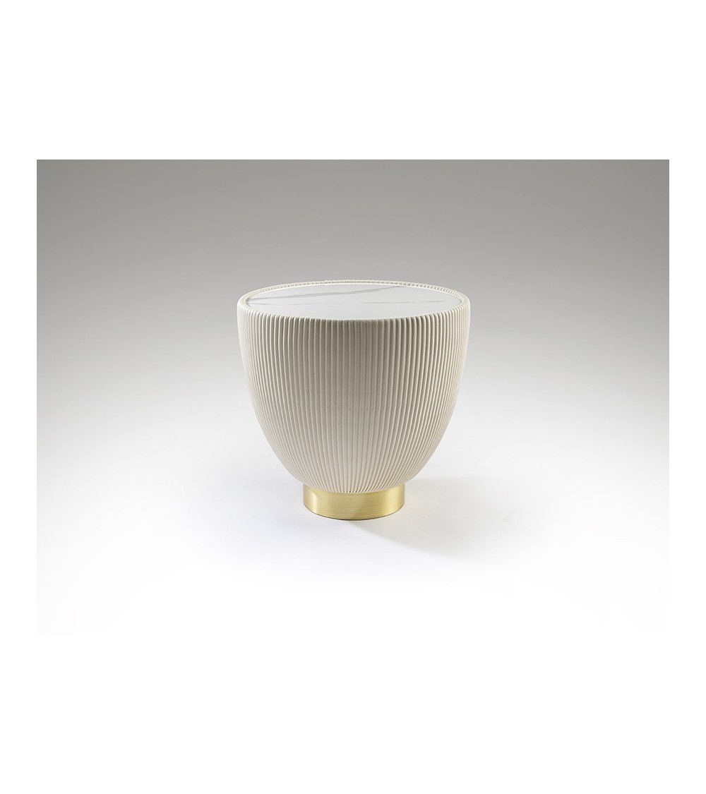 Candy SCHULLER VALENCIA white and brass side table