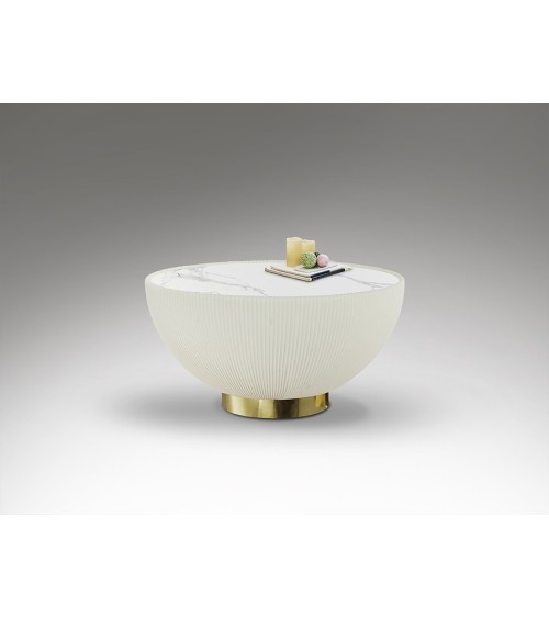 Tavolino Candy SCHULLER VALENCIA bianco e ottone