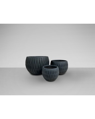 Yuca SCHULLER VALENCIA set of 3 black planters