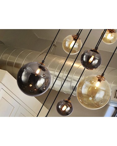 Lampada Dark SCHULLER VALENCIA nero ottone 9 luci