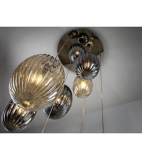 Ovila SCHULLER VALENCIA 13-light smoky cognac lamp