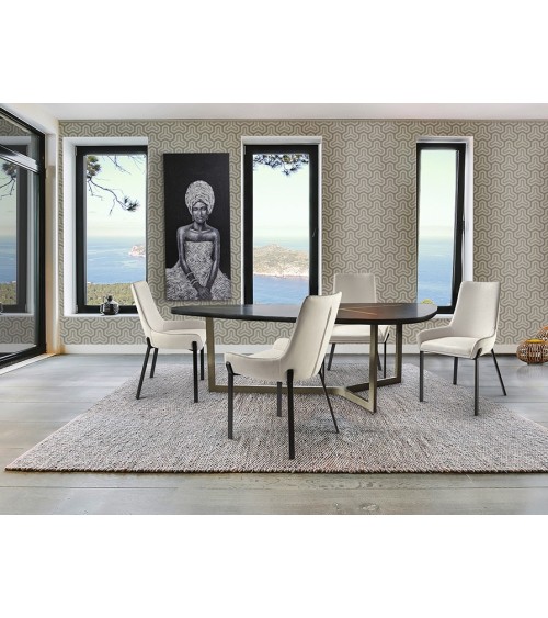 Chaise Diane SCHULLER VALENCIA blanc noir