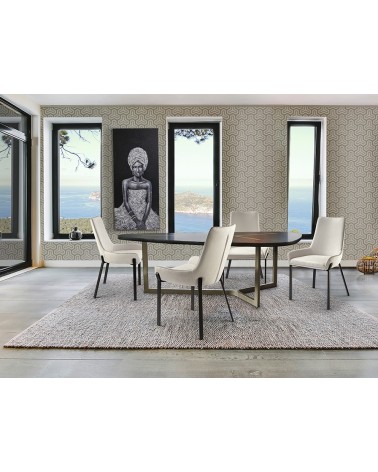 Chaise Diane SCHULLER VALENCIA blanc noir