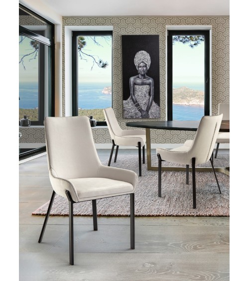 Chaise Diane SCHULLER VALENCIA blanc noir