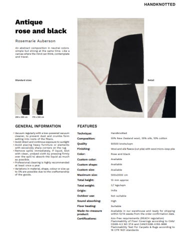 Antique Rose and Black Karpeta | Bhome by Arredi Barbàra