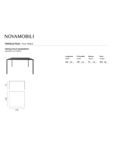 Tavolo Filo Novamobili | Bhome by Arredi Barbàra