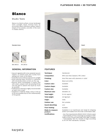 Blanco Karpeta | Bhome by Arredi Barbàra