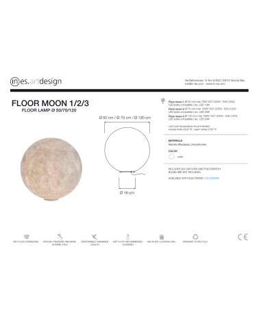 Lampada di design Floor Moon IN-ES.ARTDESIGN | BHOME by Arredi Barbàra