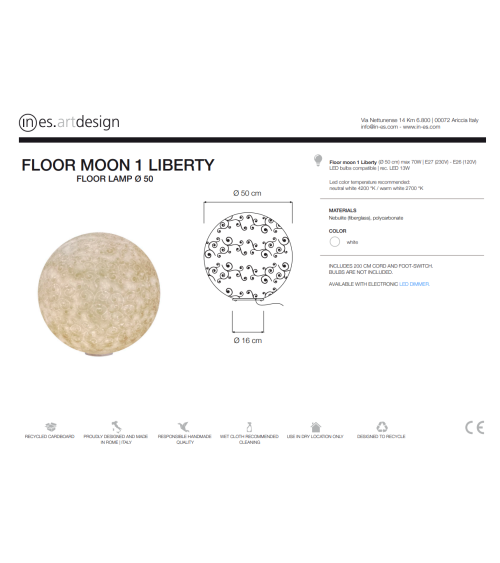 Floor Moon 1 Liberty Floor Lamp IN-ES.ARTDESIGN | BHOME by Arredi Barbàra