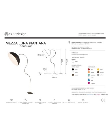 Mezza Luna Piantana Floor Lamp IN-ES.ARTDESIGN | BHOME by Arredi Barbàra