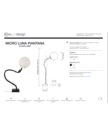 Lámpara de pie Micro Luna Piantana IN-ES.ARTDESIGN | BHOME by Arredi Barbàra