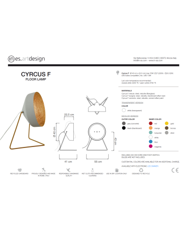 Lampada di design Cyrcus F Cemento IN-ES.ARTDESIGN | BHOME by Arredi Barbàra
