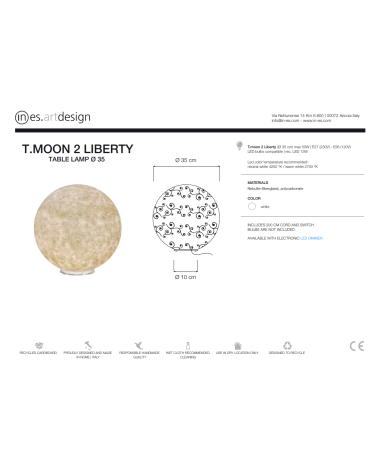 Lámpara de mesa T.Moon 2 Liberty IN-ES.ARTDESIGN | BHOME by Arredi Barbàra