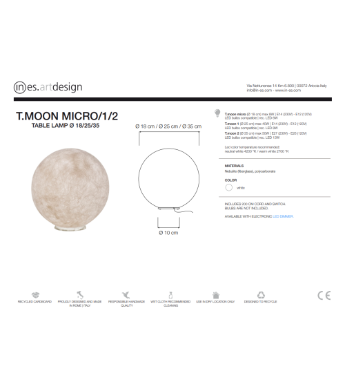 Lampe de table T.Moon IN-ES.ARTDESIGN | BHOME by Arredi Barbàra