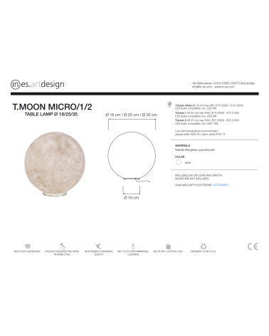 Lampada da tavolo T.Moon IN-ES.ARTDESIGN | BHOME by Arredi Barbàra