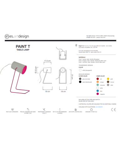 Paint T Cemento Table Lamp IN-ES.ARTDESIGN | BHOME by Arredi Barbàra