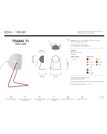 Tischleuchte Trama T1 IN-ES.ARTDESIGN | BHOME by Arredi Barbàra
