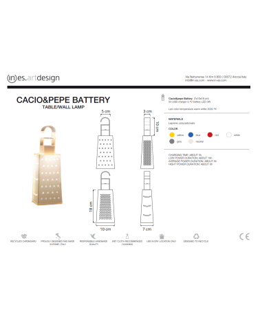 Cacio&Pepe Battery Table Lamp IN-ES.ARTDESIGN | BHOME by Arredi Barbàra