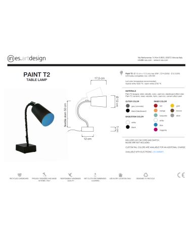 Lampe de table Paint T2 Lavagna IN-ES.ARTDESIGN | BHOME by Arredi Barbàra