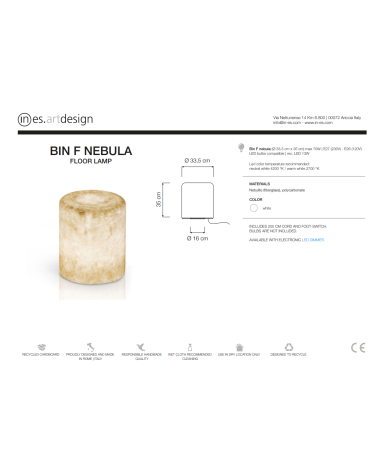 Lámpara de pie Bin F Nebula IN-ES.ARTDESIGN | BHOME by Arredi Barbàra
