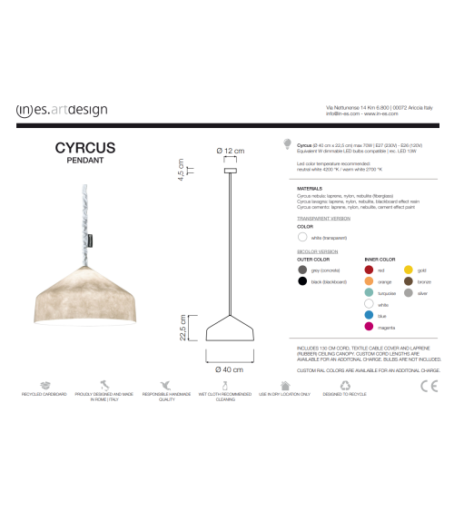 Cyrcus Nebula pendant lamp IN-ES.ARTDESIGN | BHOME by Arredi Barbàra