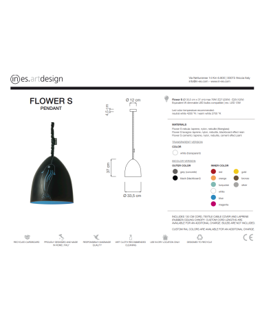 Pendelleuchte Flower S Lavagna IN-ES.ARTDESIGN | BHOME by Arredi Barbàra